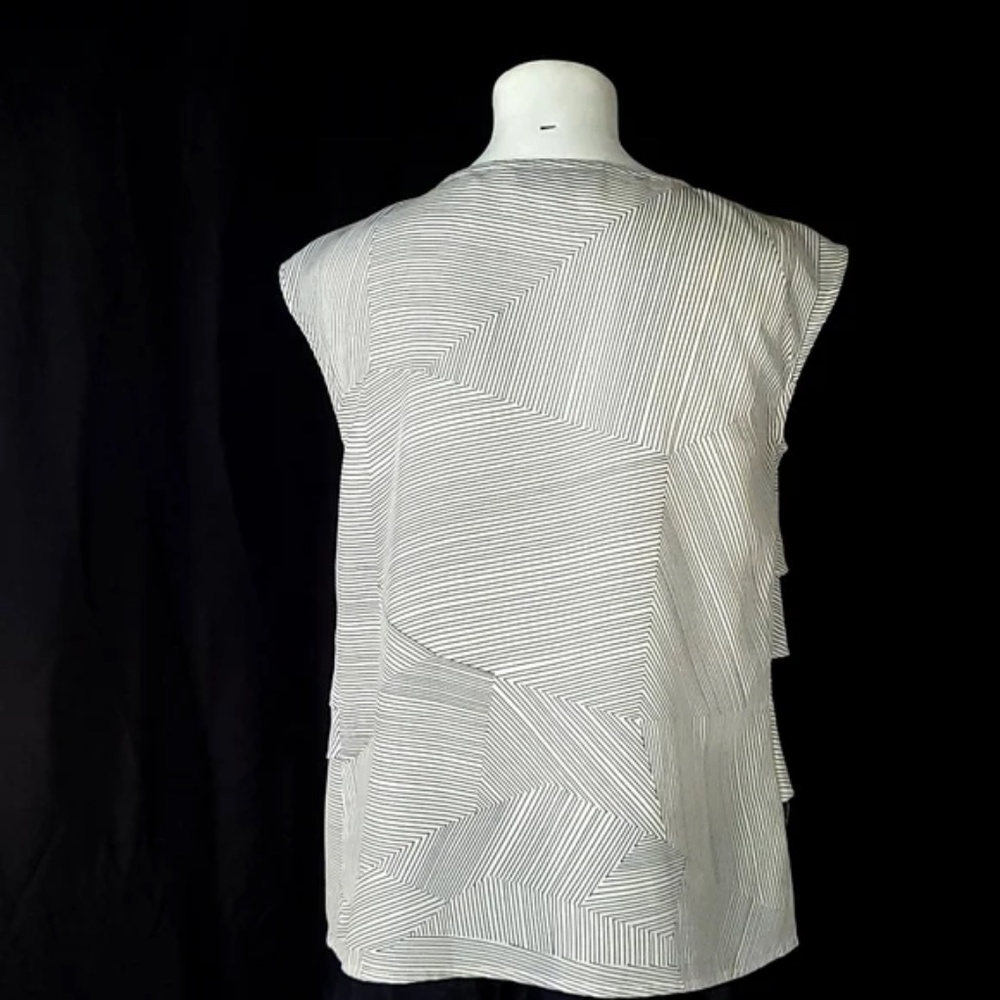 LOFT Layered Panel Striped Cap Sleeve Top - Picture 5 of 9
